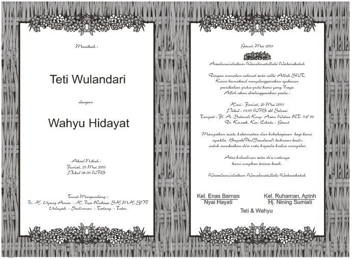  desain  undangan  pernikahan  hitam putih Ekkiyalkhahiri